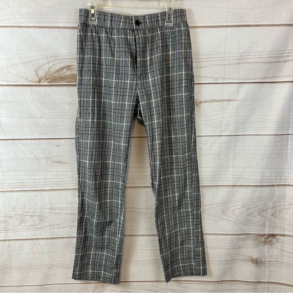NWOT Sky & Sparrow Women’s Black & White Plaid Dress Pants Elastic Waist Small